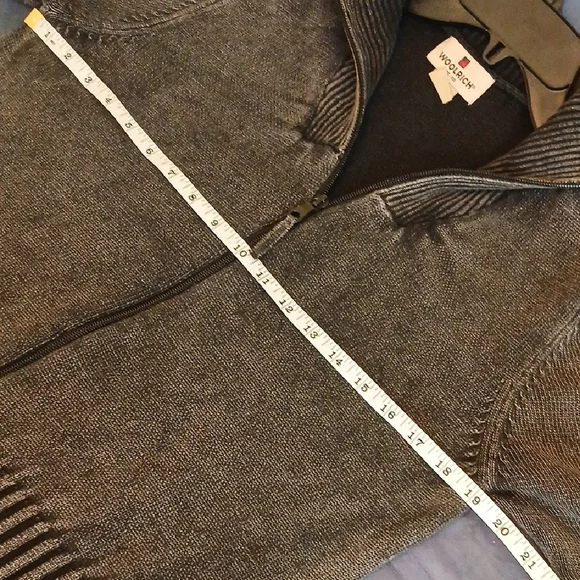 Woolrich Full-Zip Ribbed Knit Sweater - Black Acid Wash - Picture 6 of 7